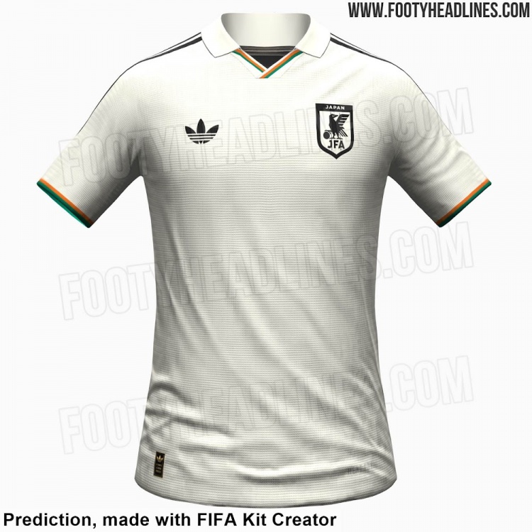 日本队2026世界杯客场球衣曝光：米白色主色调，阿迪标换为三叶草